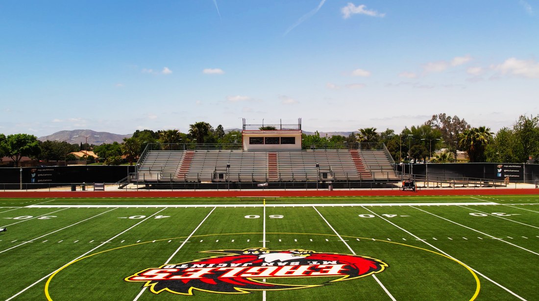 Aerial view of a sports field