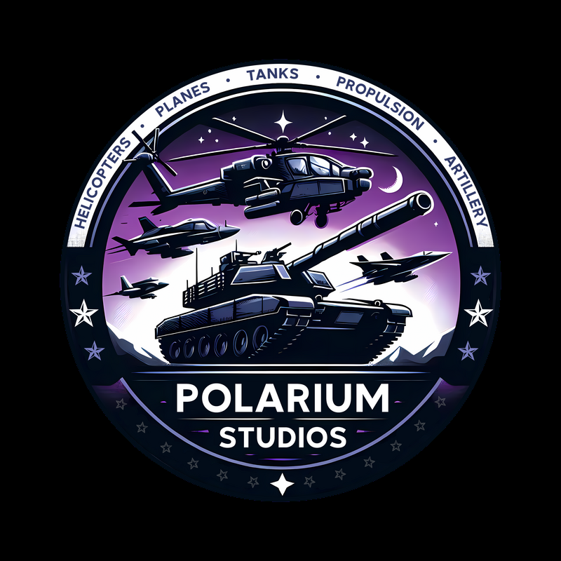 Polarium Studios logo concept two on a black background
